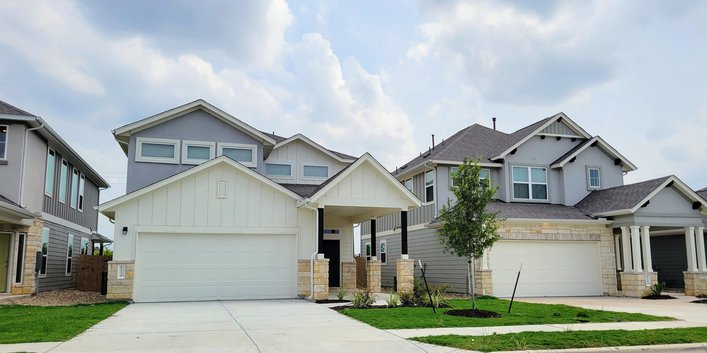 Sample of newly built homes in Buda, Texas