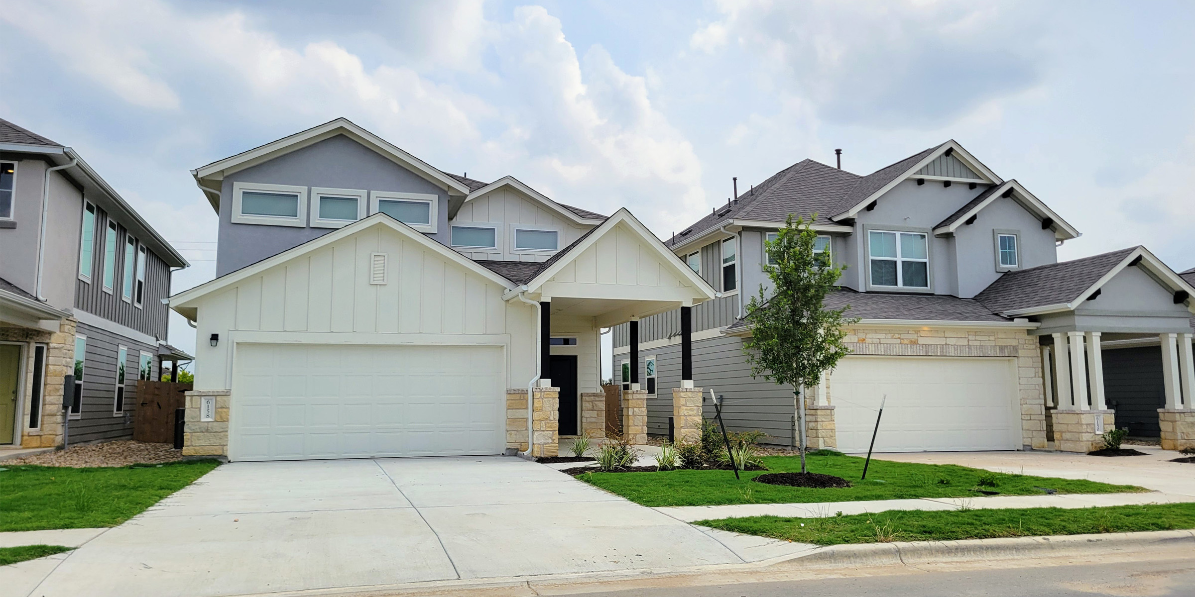 Sample of newly built homes in Buda, Texas