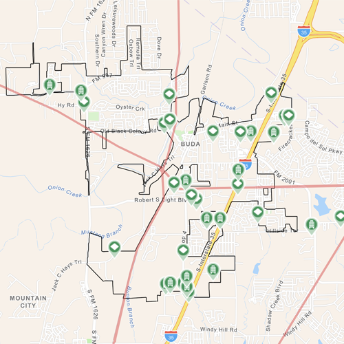 Buda Transmission Line map