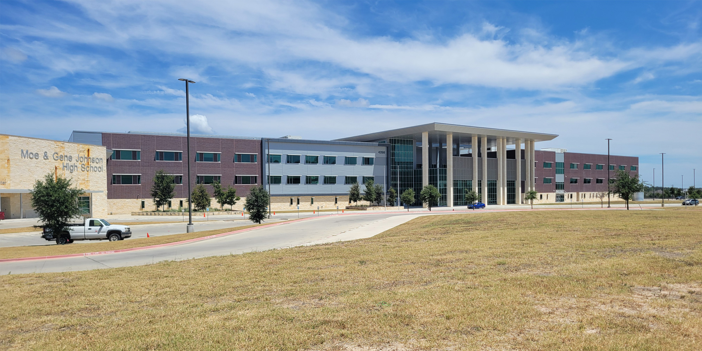 Front of Moe and Gene Johnson High School