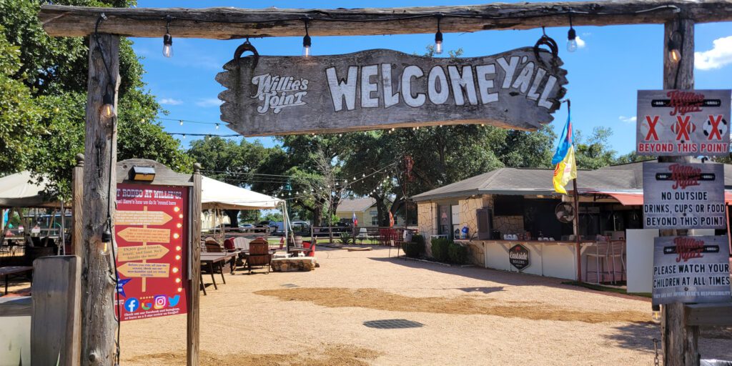 Outdoor entrance to Willie's Joint