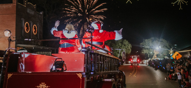 Christmas parade on Main street